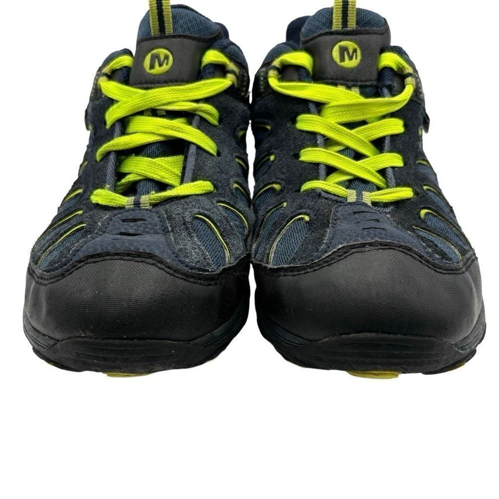 Merrell‎ Chameleon Low Waterproof Sneaker Youth Size 7 Navy/Black/Lime - Picture 2 of 9